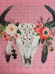 Load image into Gallery viewer, Floral Boho Skull Heat Transfer, Iron-On