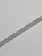 Load image into Gallery viewer, Silver Gray 1.5&quot; Wide Stretch Lace
