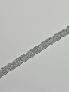Silver Gray 1.5" Wide Stretch Lace