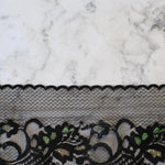 Load image into Gallery viewer, Black Shimmer 4" Wide Embroidered Tulle Lace Trim
