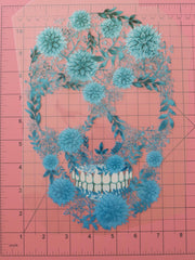 Load image into Gallery viewer, Blossoming Skull Heat Transfer, Iron-On