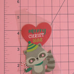 Load image into Gallery viewer, Christmas Racoon Heat Transfer, Iron-On
