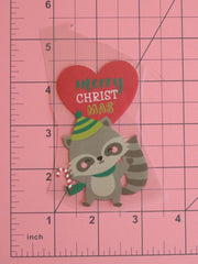 Load image into Gallery viewer, Christmas Racoon Heat Transfer, Iron-On