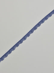 Load image into Gallery viewer, Puff Blue .5&quot; Wide Stretch Lace
