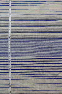 Blue & Ivory Viscose Stripe