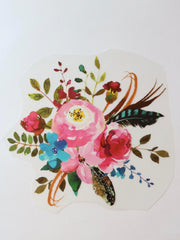 Load image into Gallery viewer, Flowers &amp; Feathers Heat Transfer, Iron-On