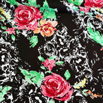 Load image into Gallery viewer, Fuchsia &amp; Orange Roses Rayon Challis

