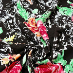 Load image into Gallery viewer, Fuchsia &amp; Orange Roses Rayon Challis

