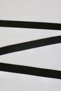 Black 1/2" (12mm) Plush Back Satin Strap Elastic