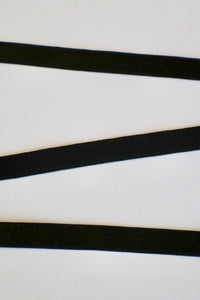 Black 3/8" (10mm) Plush Back Satin Strap Elastic