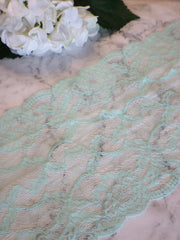 Load image into Gallery viewer, Light Seafoam 8.75&quot; Wide Stretch Lace
