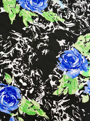 Load image into Gallery viewer, Royal Blue Roses Rayon Challis