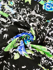 Load image into Gallery viewer, Royal Blue Roses Rayon Challis