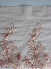 Load image into Gallery viewer, Light Peach 8.75" Wide Embroidered Lace Trim