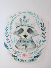 Load image into Gallery viewer, I Love You Racoon Heat Transfer, Iron-On
