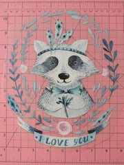 Load image into Gallery viewer, I Love You Racoon Heat Transfer, Iron-On