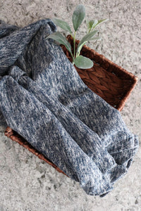 Marled Navy Brushed Sweater Knit