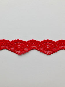 Red 1.25" Wide Stretch Lace