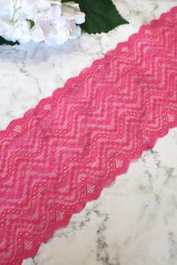 Bubblegum Pink 6.5" Wide Stretch Lace