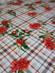 Load image into Gallery viewer, Savannah on Ivory/Mocha Plaid Double Brushed Poly
