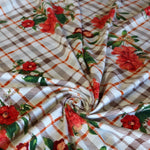 Load image into Gallery viewer, Savannah on Ivory/Mocha Plaid Double Brushed Poly
