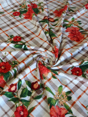 Load image into Gallery viewer, Savannah on Ivory/Mocha Plaid Double Brushed Poly
