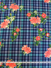 Load image into Gallery viewer, Savannah on Blue/Green Plaid Double Brushed Poly
