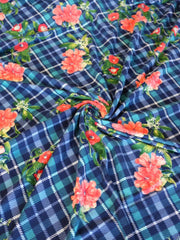 Load image into Gallery viewer, Savannah on Blue/Green Plaid Double Brushed Poly
