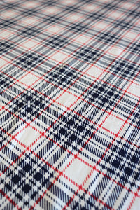 Navy/Red/Ivory Plaid on Double Brushed Poly