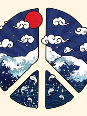 Load image into Gallery viewer, Peace at Sea Heat Transfer, Iron-On