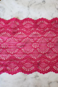 Hot Pink 9" Wide Stretch Lace
