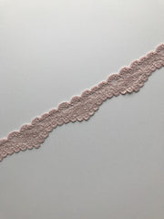 Load image into Gallery viewer, Dusty Pink 1.25&quot; Wide Stretch Lace
