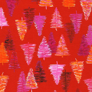 Red Scribble Trees | Wishwell: Glow Knits | Robert Kaufman