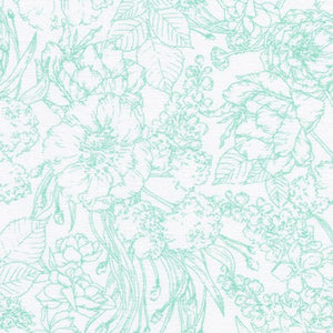 Floral Stencil on White | Wishwell: Nature's Notebook Knits | Robert Kaufman